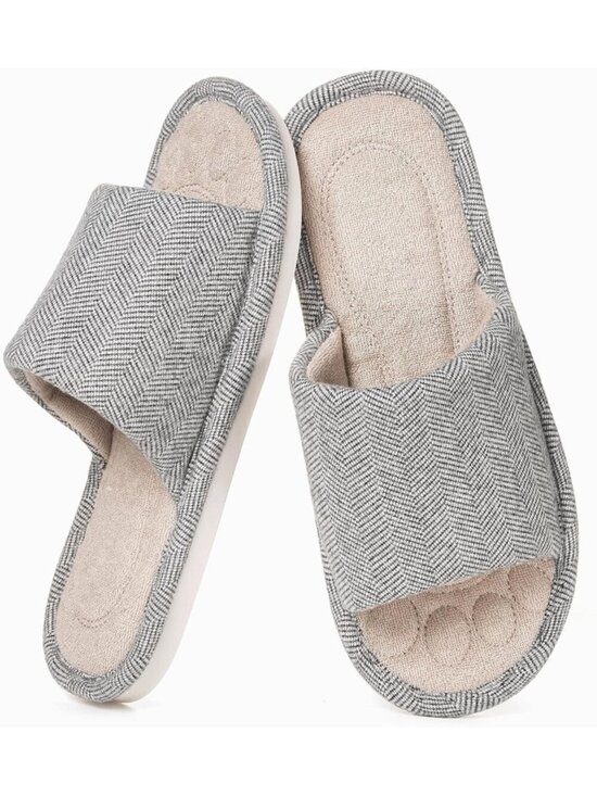 Other - Men's Dark Grey Slippers Breathable Slip-on Indoor Slippers Washable Home Shoes